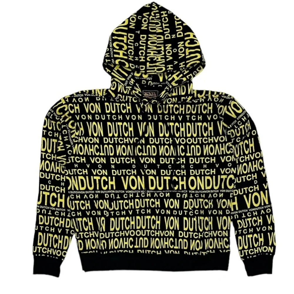 Von Dutch Men's All Over Print Hoodie Sweatshirt